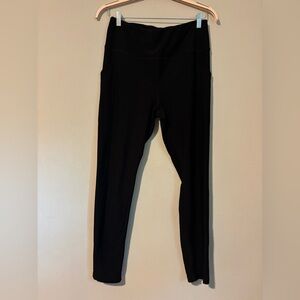 32 DEGREES - Black High-Waisted Ribbed Leggings with Pockets - XL